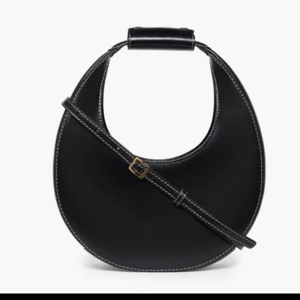 STAUD Black and Silver Crossbody Bag with Sleek Design